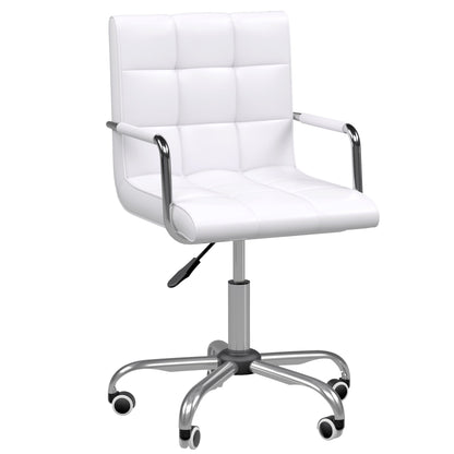 Vinsetto Mid Back PU Leather Home Office Desk Chair Swivel Computer Chair with Arm