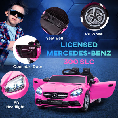 Mercedes Benz SLC 300 Ride On Electric Car With Parent Remote 3 To 6 Years Pink by Aiyaplay