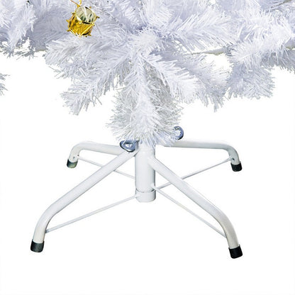 Homcom 6 Foot Artificial Christmas Tree with Metal Stand Decorations Home Seasonal Elegant Faux White