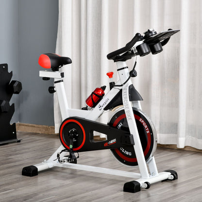 Homcom Exercise Cycling Bike Indoor Stationary Cardio Workout Fitness Racing Machine W/ Adjustable Resistance