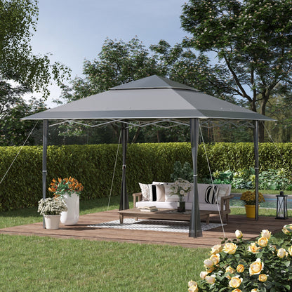 Outsunny 4 X 4M Pop-Up Gazebo Double Roof Canopy Tent With Uv Proof