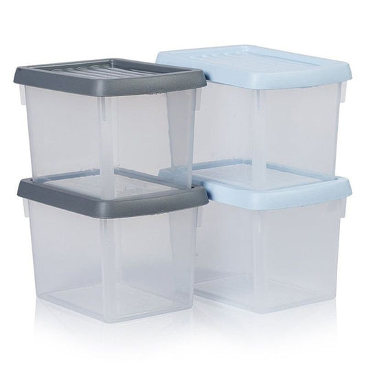 Wham 4 x Plastic Storage Boxes 6.7 Litres - Multi Coloured by Wham