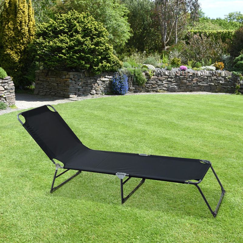 Croft Essentials Powder Coated Garden Patio Sun Lounger by Croft