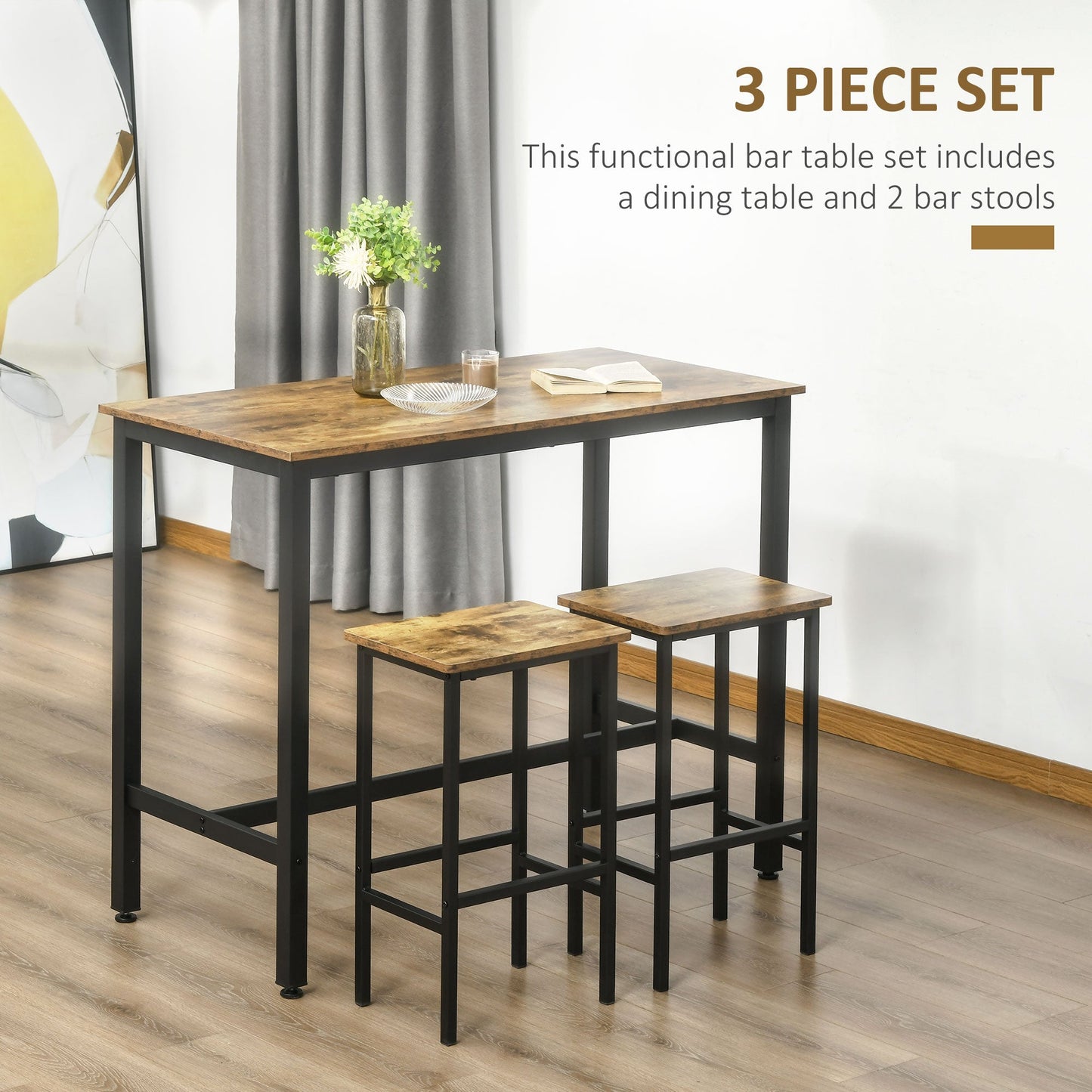 Homcom Industrial Bar Table Set