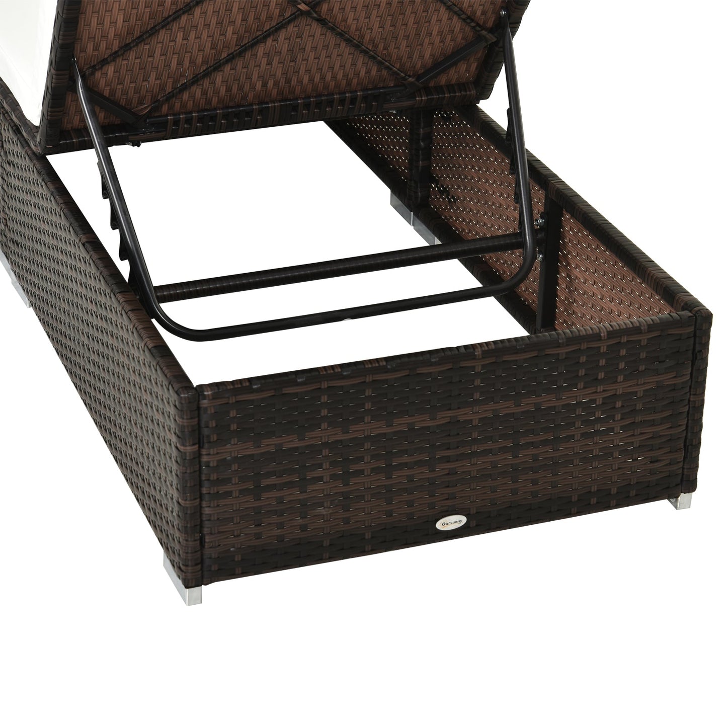 PE Rattan Sun Lounger with Cushion