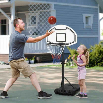 Steel Frame Freestanding Basketball Hoop Height Adjustable Basketball Stand Black