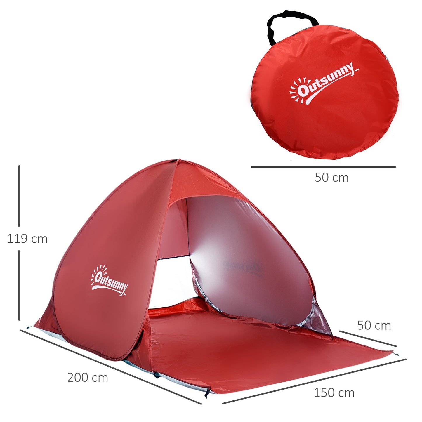 Pop-up Portable Beach Tent-Red