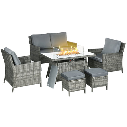 6 Seater Rattan Garden Furniture Set