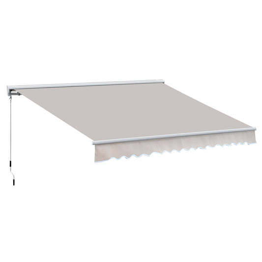 3.5Lx2.5M Retractable Manual/Electric Awning-Cream White/White