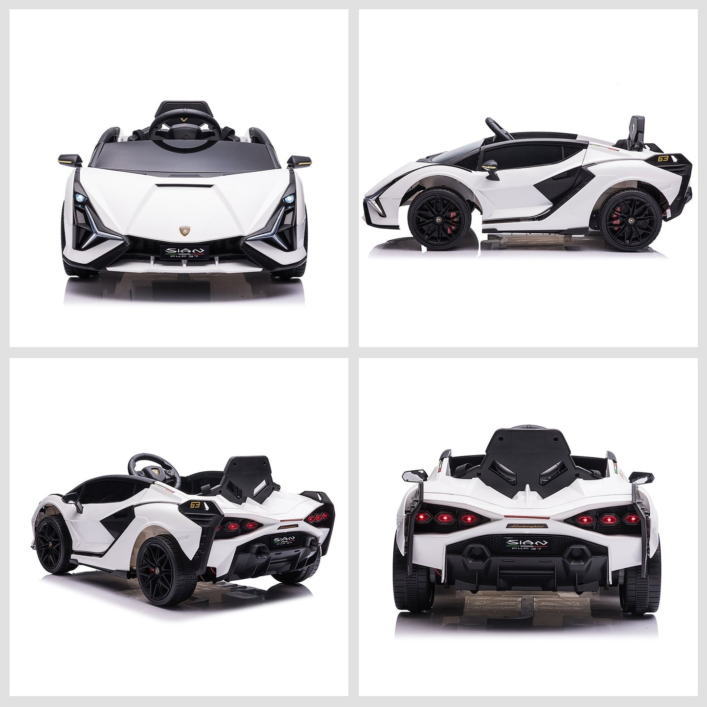 12V Kids Electric Ride On Car 2 Motors Licensed Toy Car with Remote Control Music Lights MP3 for 3-5 Years White