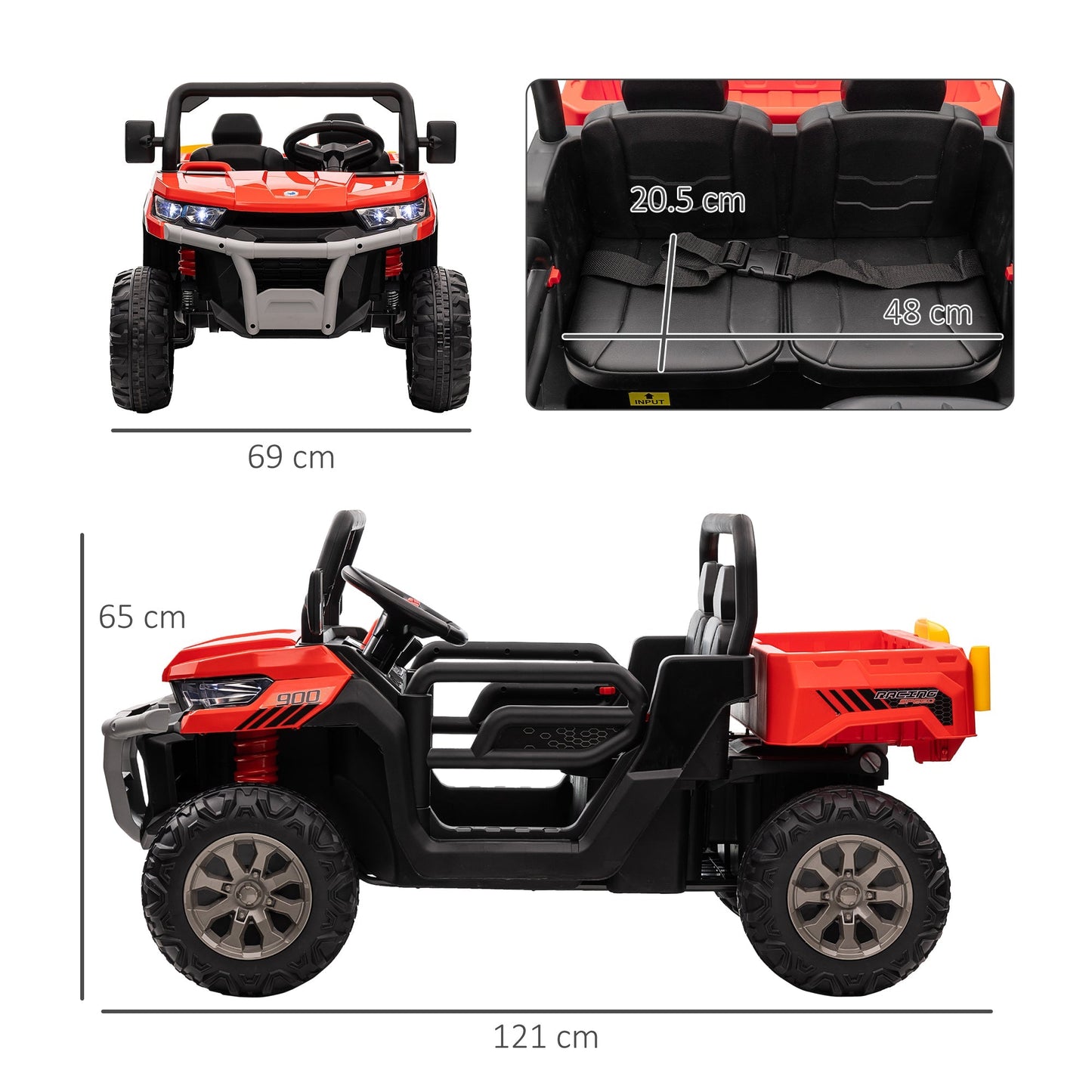 12V Two-Seater Kids Electric Ride-On Car