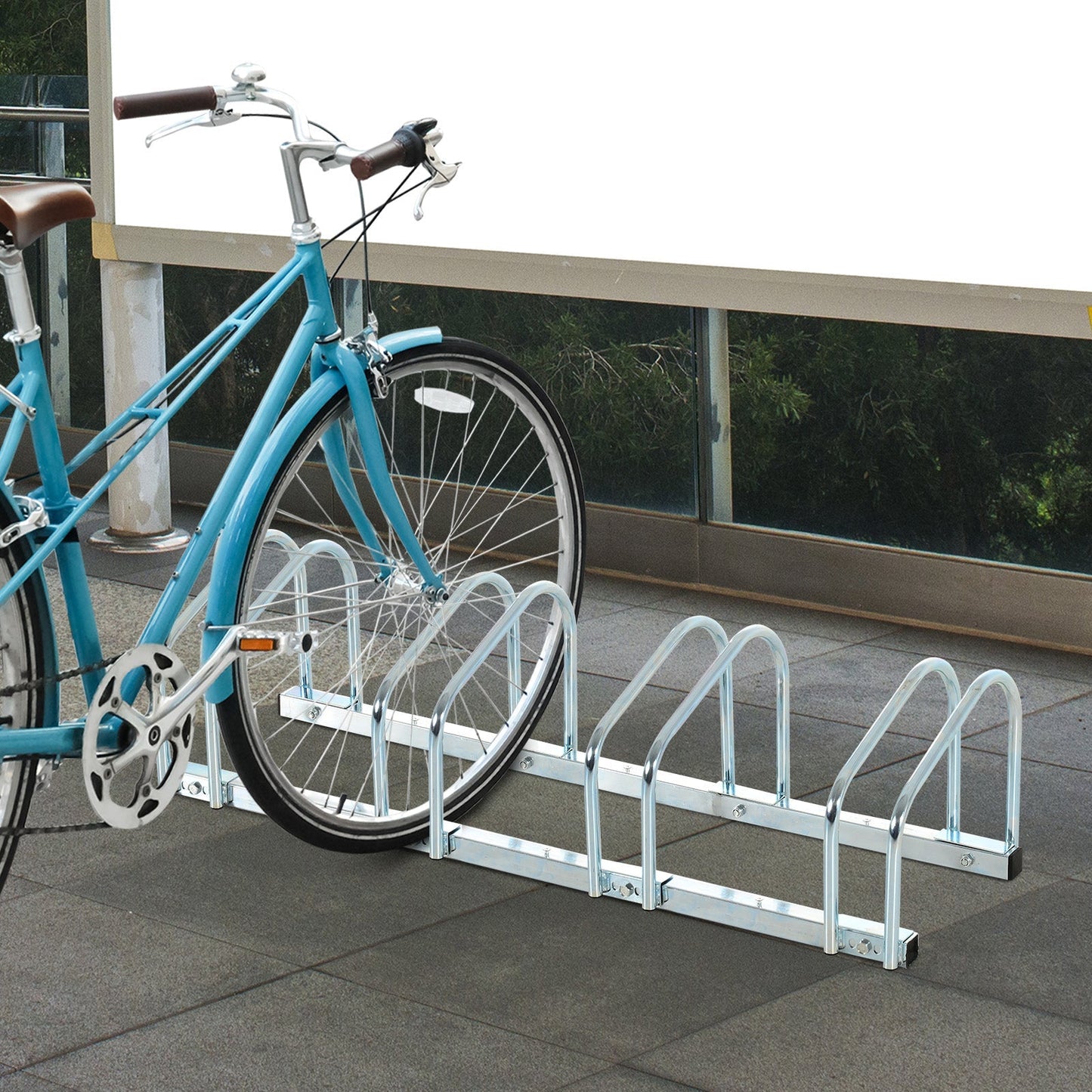 Bike Stand Parking Rack Floor or Wall Mount Bicycle Cycle Storage Locking Stand 4 Racks