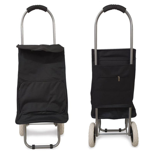 Euroshopper Plain Black Shopping Trolley