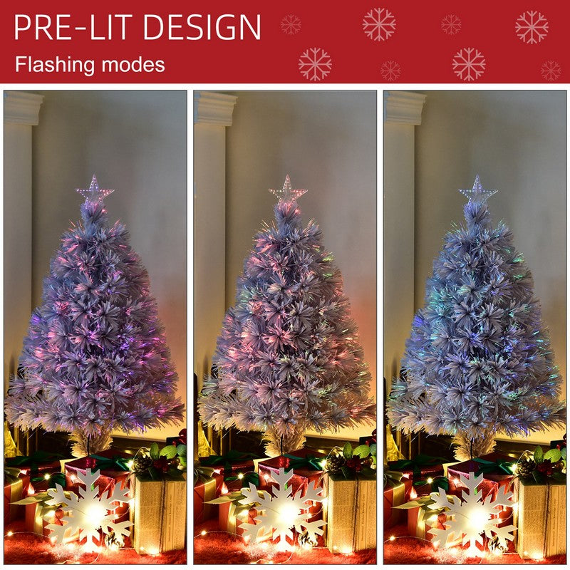 2.5 Foot Prelit Artificial Tabletop Christmas Tree with Fibre Optics Holiday Home Xmas Decoration for Table and Desk