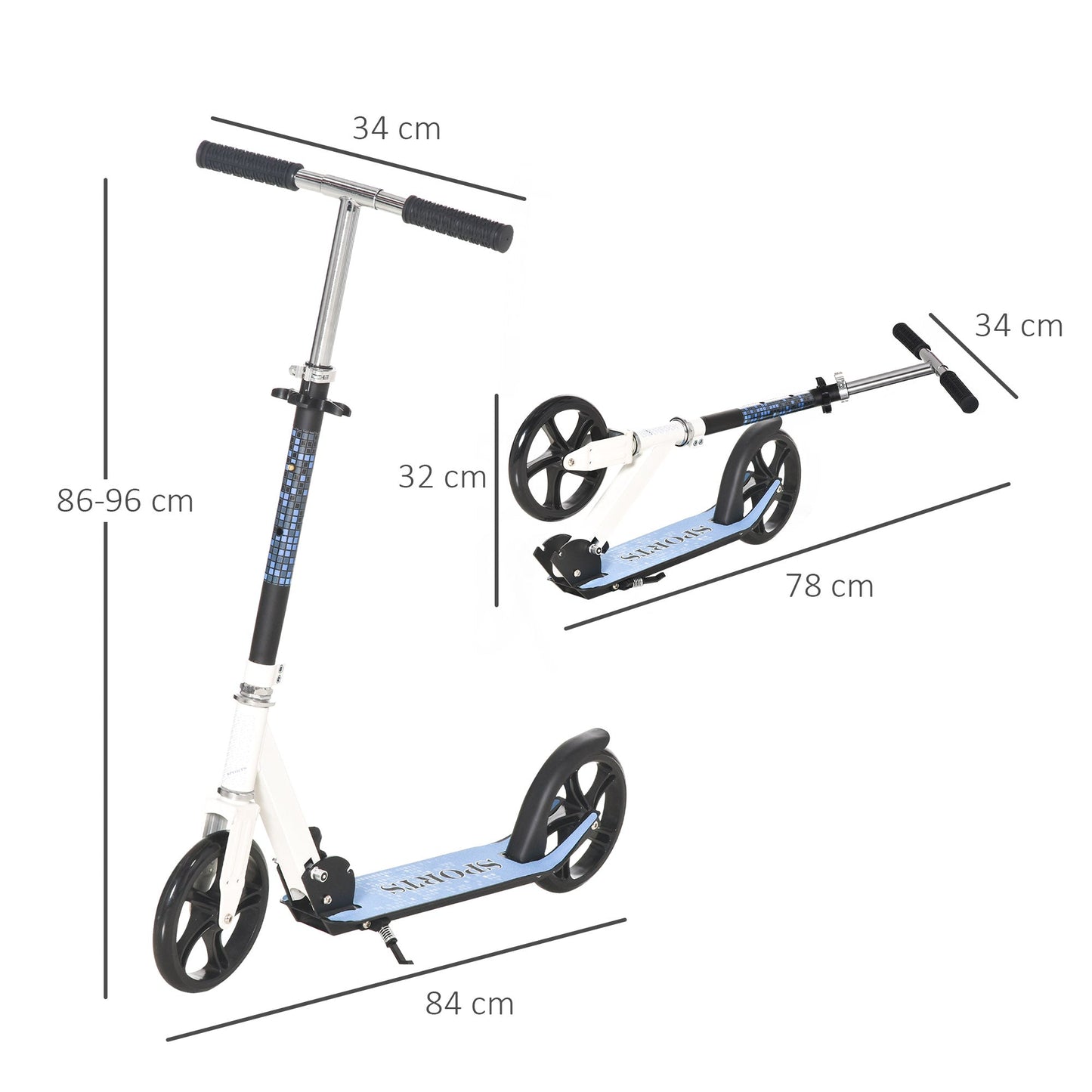 Folding Kids Kick Scooter Ride on Toys-Blue