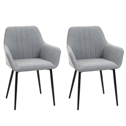 Dining Chairs Linen Fabric Accent Chairs Metal Legs