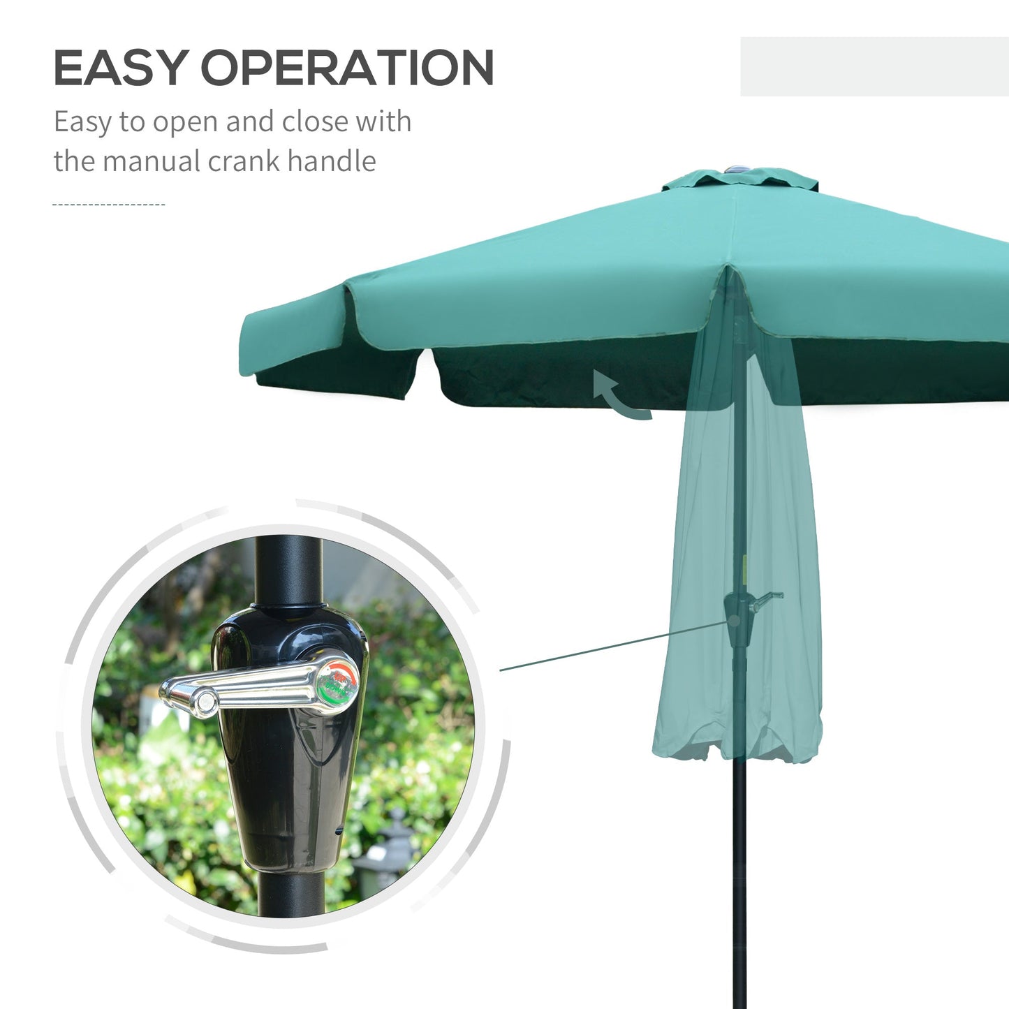 2.66m Patio Umbrella Garden Parasol Outdoor Sun Shade Table Umbrella with Ruffles