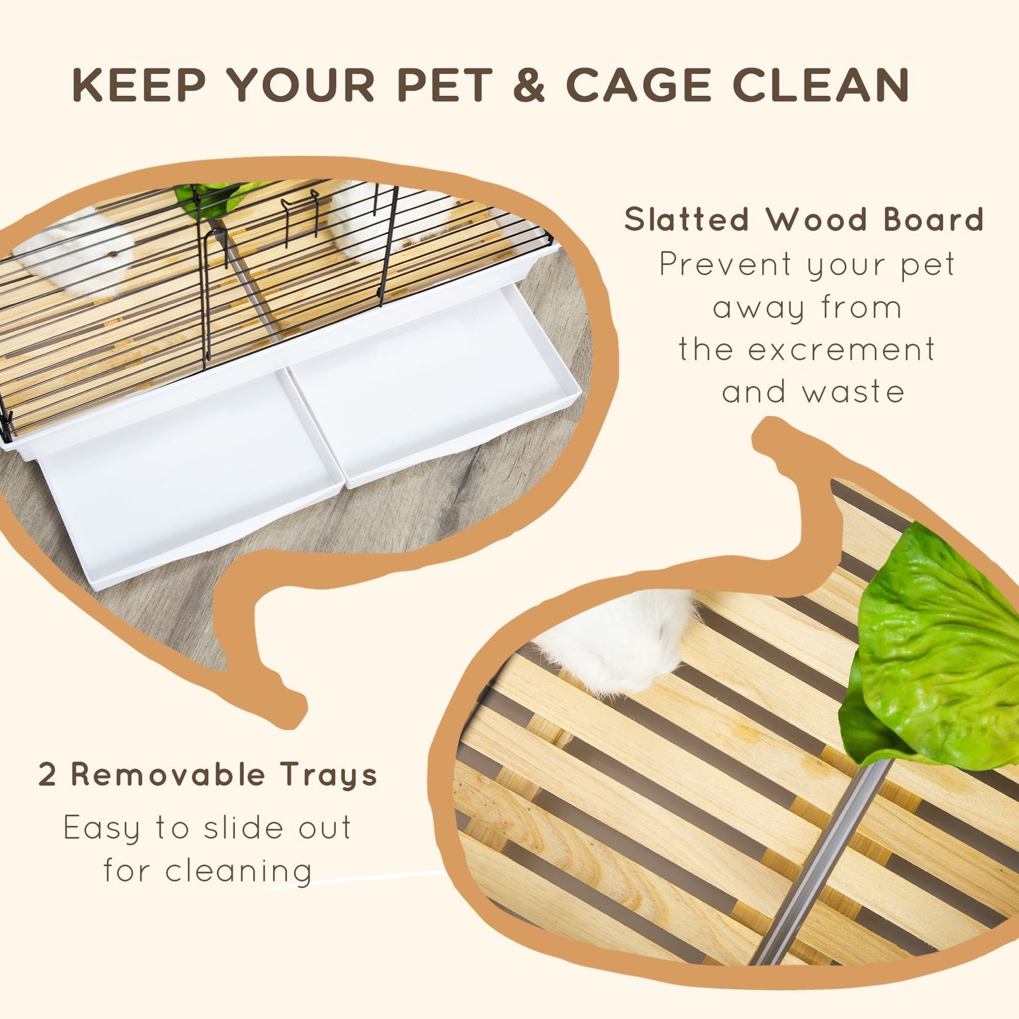 PawHut Indoor Small Animal Cage for Rabbits