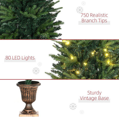 4 Foot Pre-Lit Artificial Christmas Spruce Tree