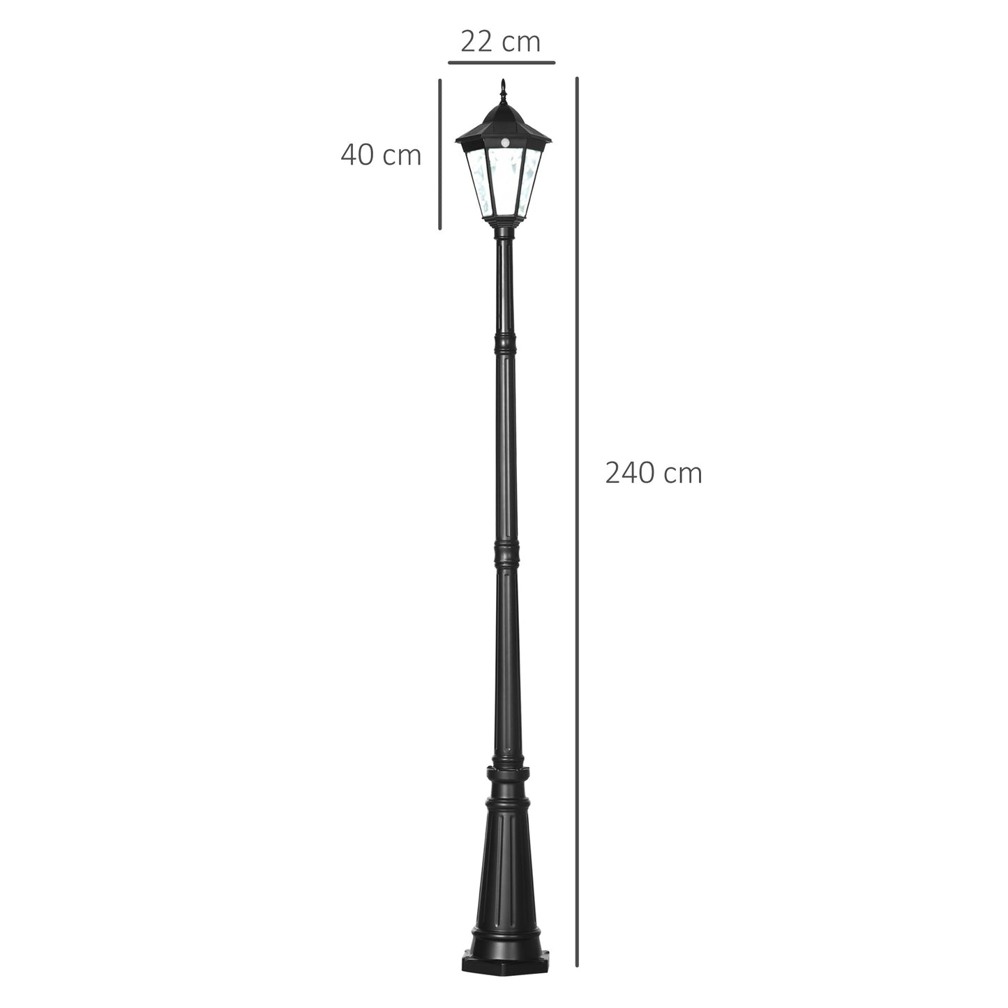 2.4 m Garden Lamp Post Light