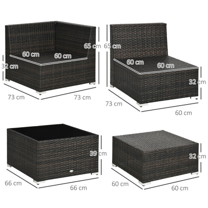 Outsunny 7-Seater PE Rattan Corner Sofa Set