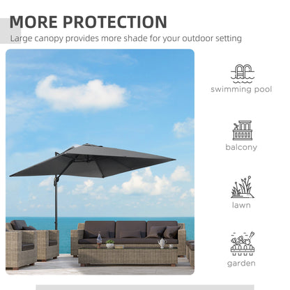 2.7m Square Overhanging Cantilever Umbrella