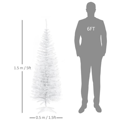 5ft Christmas Tree Artificial - White Slim  294 Tips