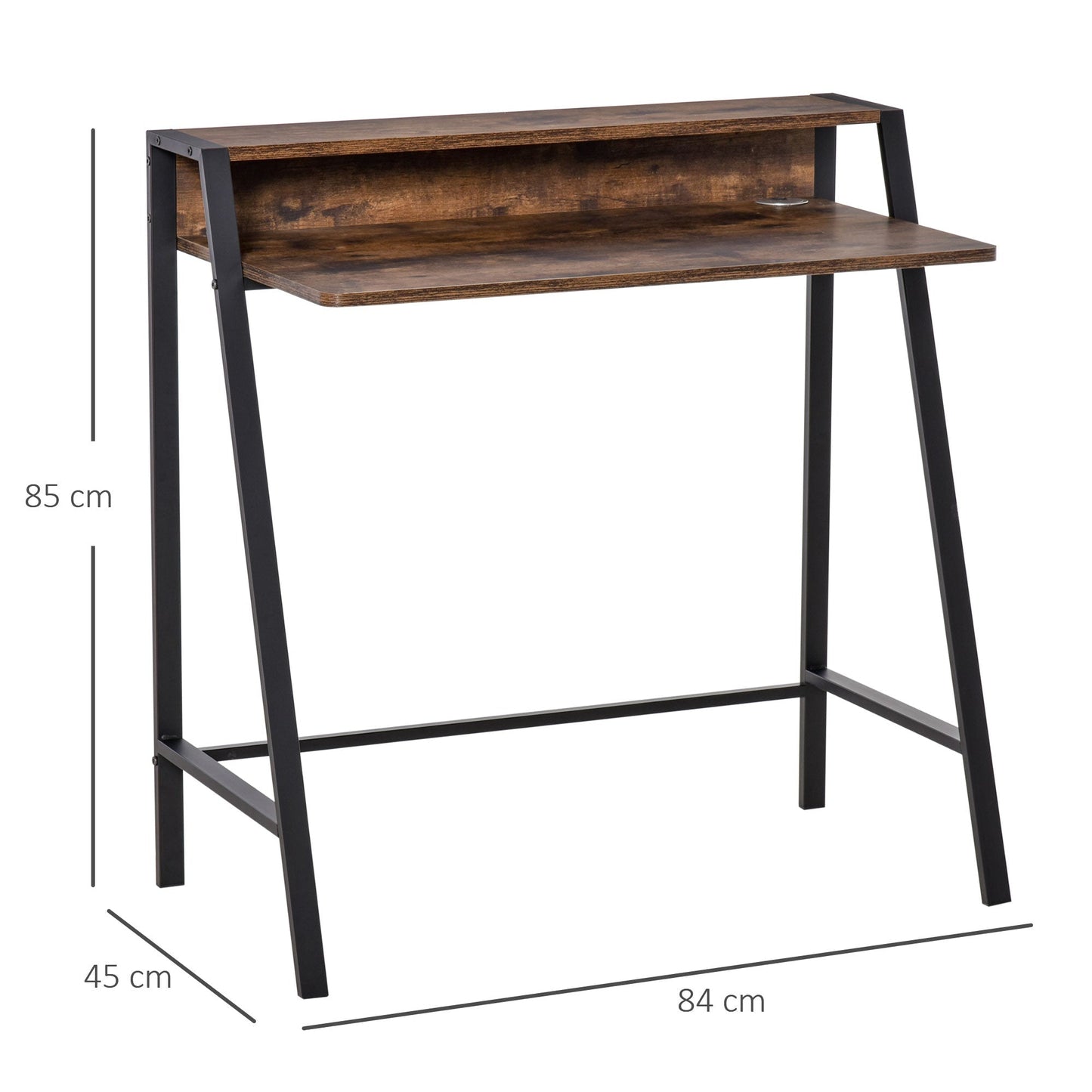 Writing Desk Computer Table Home Office PC Laptop Workstation Storage Shelf Rustic Brown