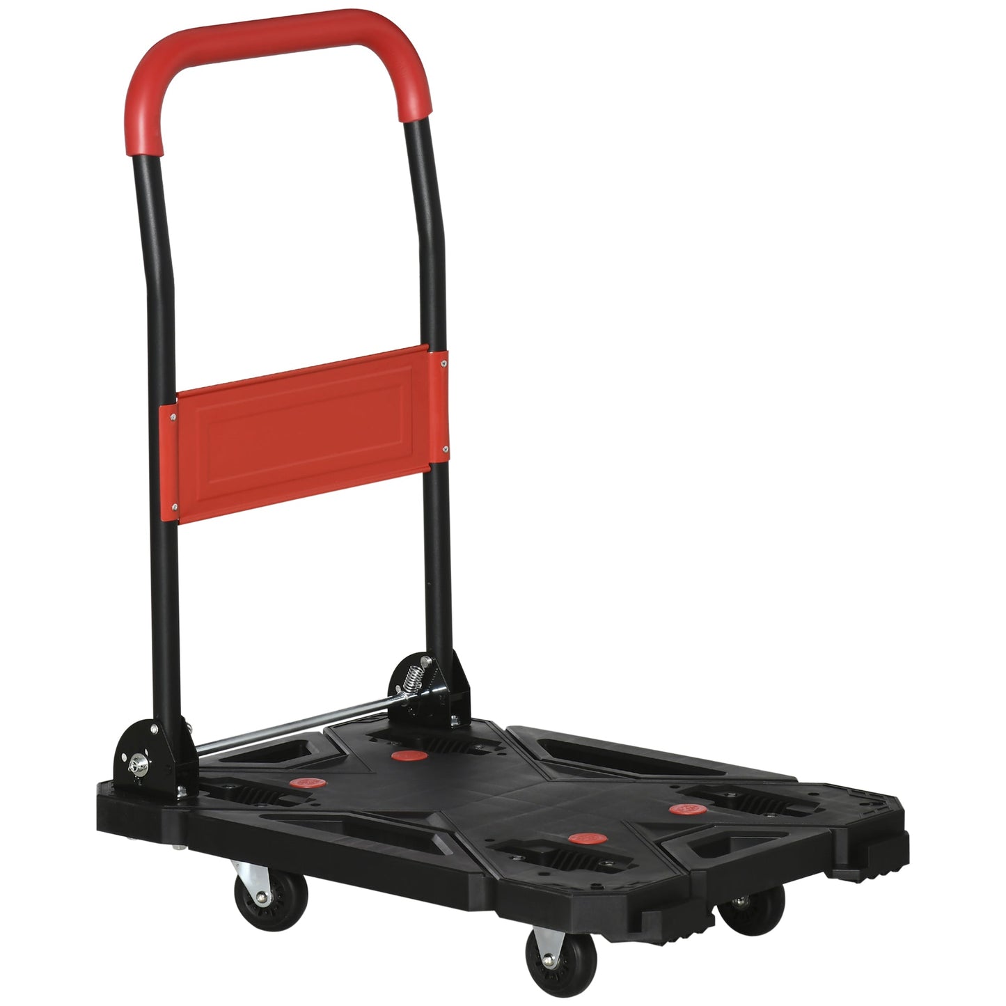 DURHAND Platform Trolley on Wheels Folding Hand Truck for Heavy Lifting and Easy Transportation 150KG Black