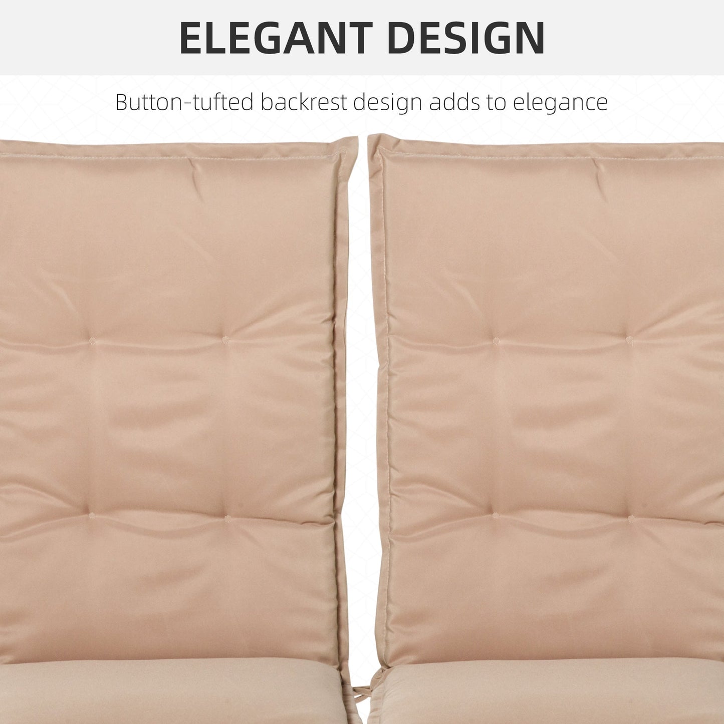 Polyester High Back Outdoor Garden Chair Replacement Cushion Beige