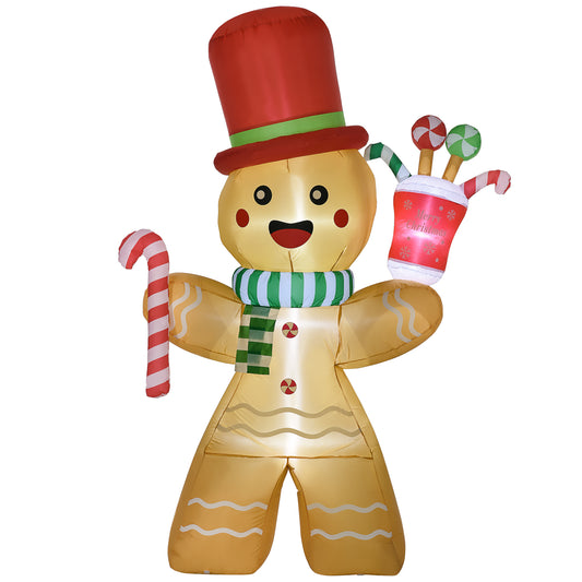 Gingerbread Man Inflatable Christmas Decoration - 235cm