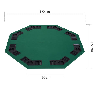 1.2m/48 Inches Foldable Poker Table Top 8 Players Blackjack Tables Casino Chip Trays