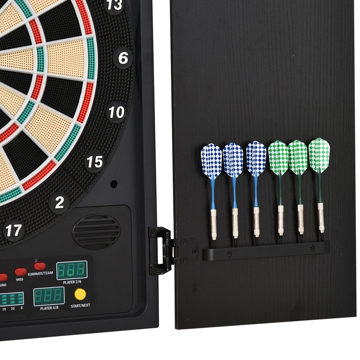 Medium-density fibreboard LED Electronic Dartboard w/ 12 Darts