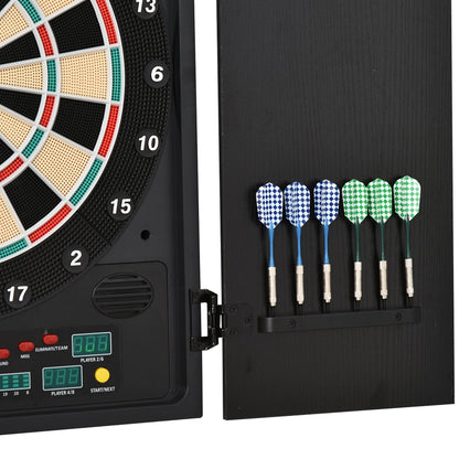 Medium-density fibreboard LED Electronic Dartboard w/ 12 Darts