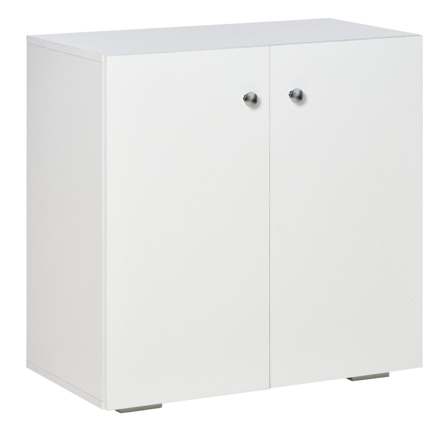 Storage Cabinet w/ Two Shelves Wooden Sideboard Freestanding Kitchen Cupboard Bookcase - White