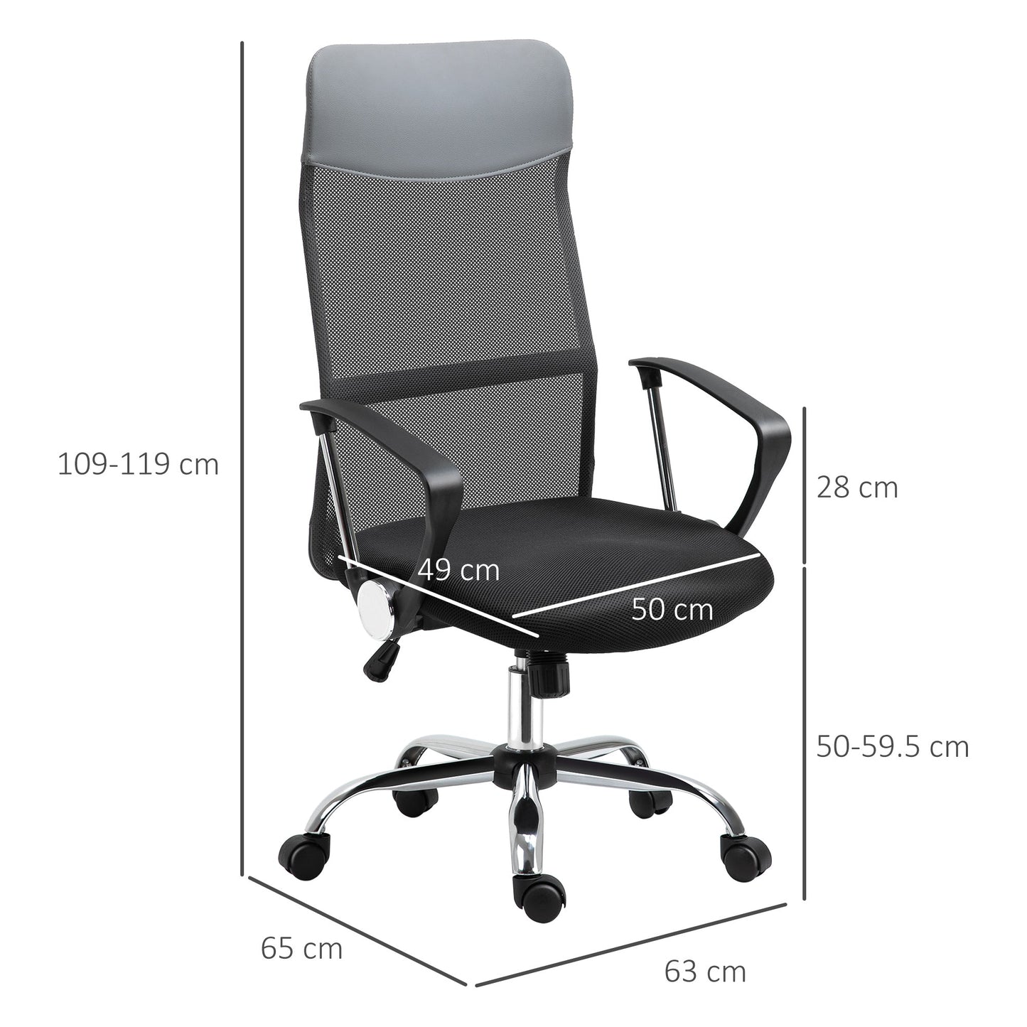 Ergonomic Office Chair Mesh Chair with Adjustable Height Tilt Function Black