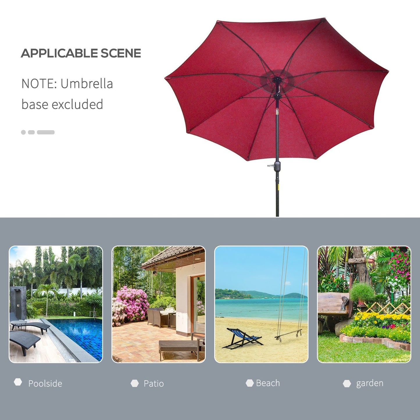 2.6M Umbrella Parasol-Red