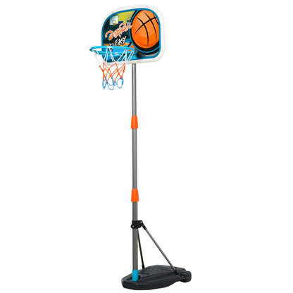 Homcom Kids Height Adjustable Aluminium Basketball Hoop Stand With Ball