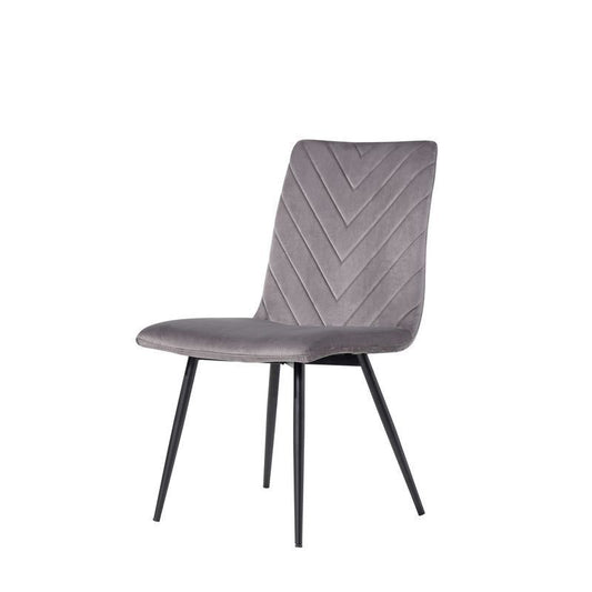 Norfolk Furniture Retro Dining Chair Metal & Fabric Grey