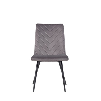 Norfolk Furniture Retro Dining Chair Metal & Fabric Grey