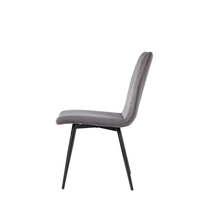 Norfolk Furniture Retro Dining Chair Metal & Fabric Grey