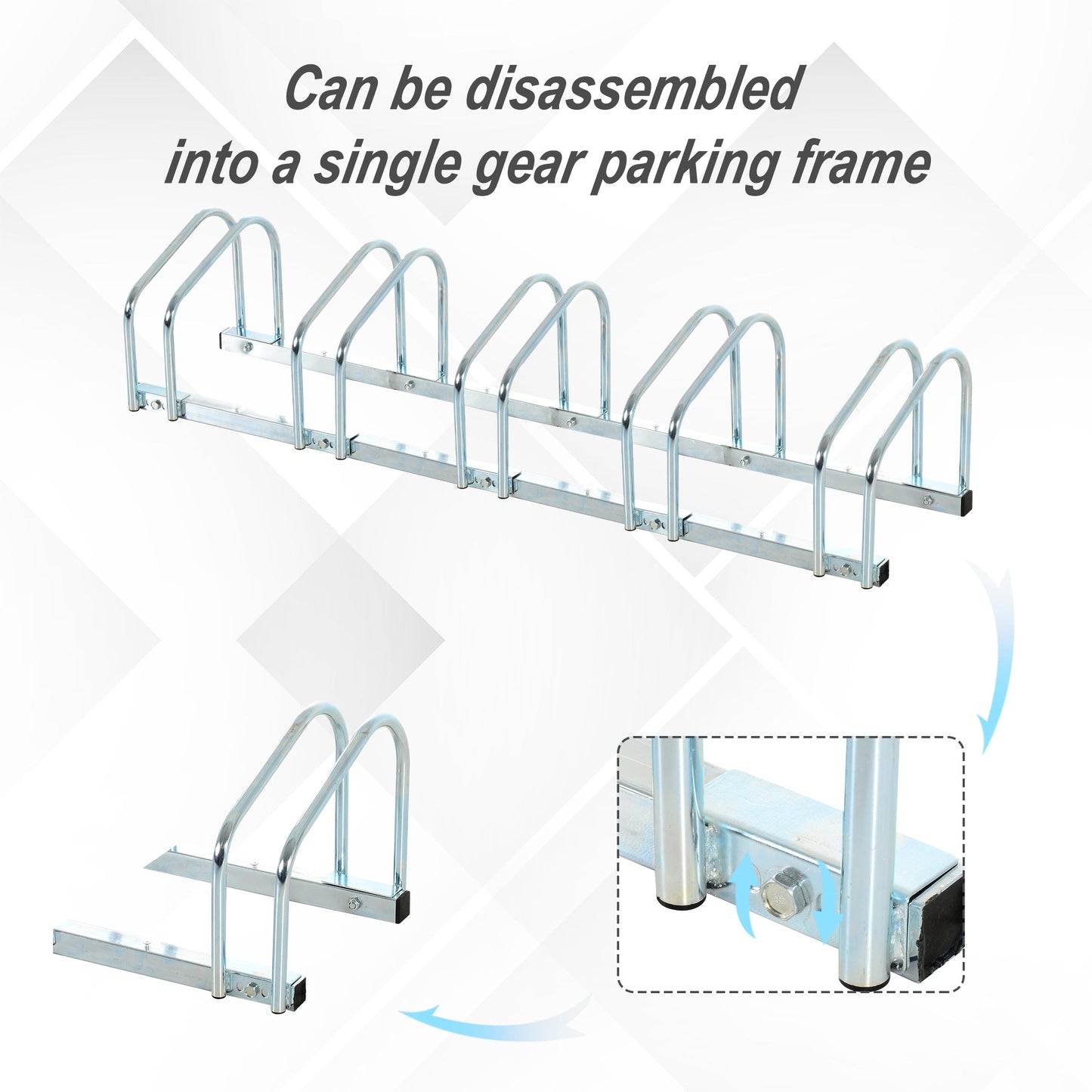 Bike Stand Parking Rack Floor or Wall Mount Bicycle Cycle Storage Locking Stand 5 Racks