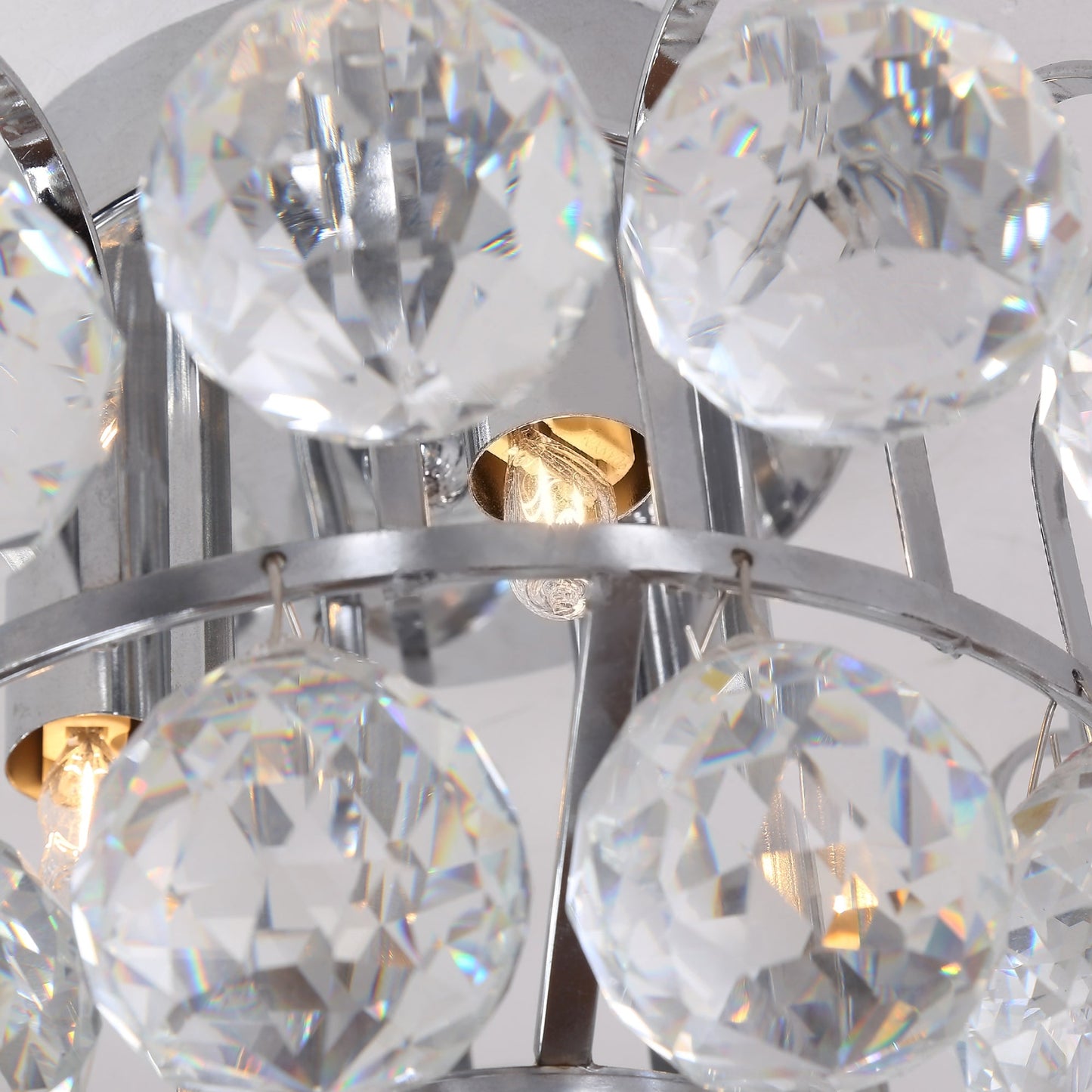 30x30cm K9 Crystal Droplets Ceiling Pendant Light Silver