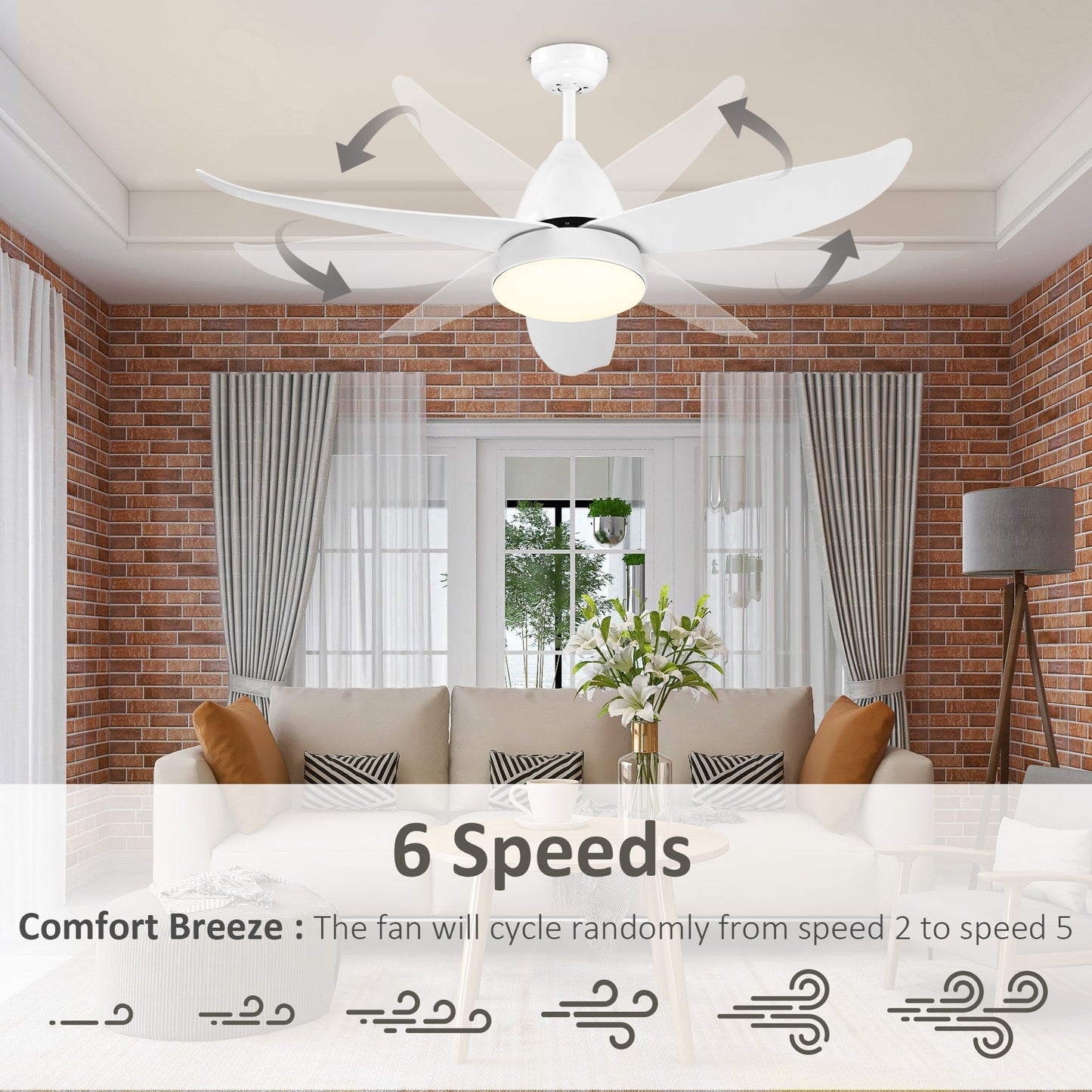 Reversible Ceiling Fan with Light