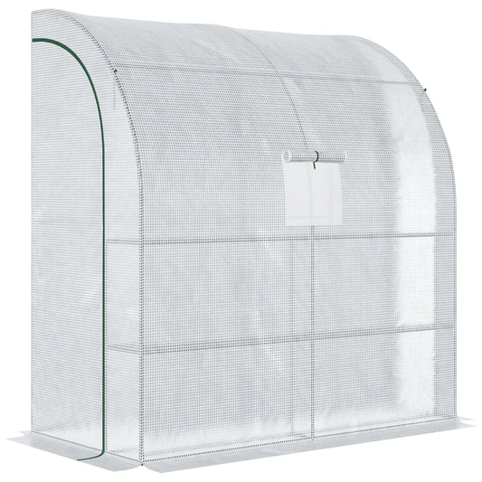 Walk-In Lean to Wall Greenhouse w/Window