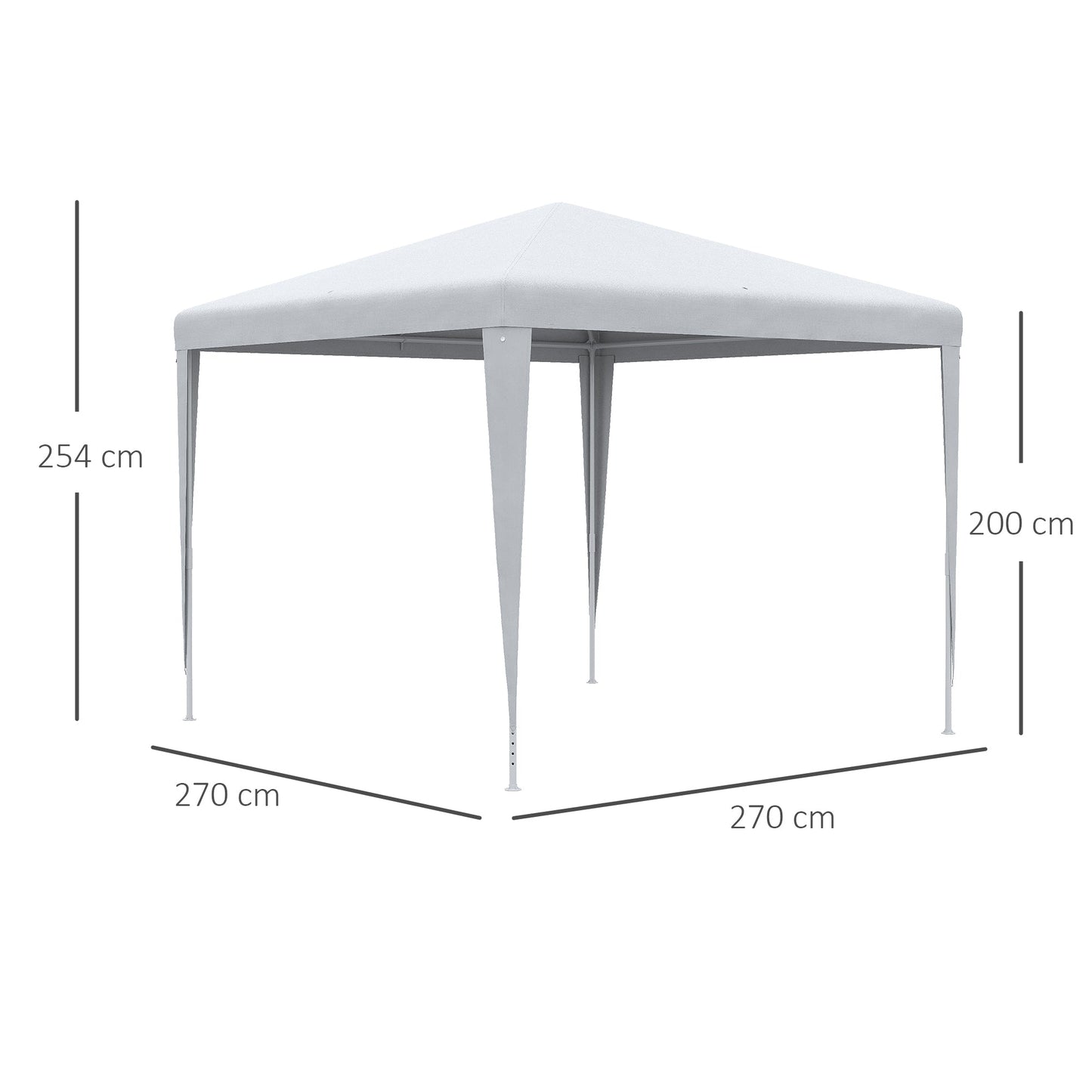 Outsunny 2.7M X 2.7M Garden Gazebo Marquee Party Tent Wedding Canopy Outdoor White