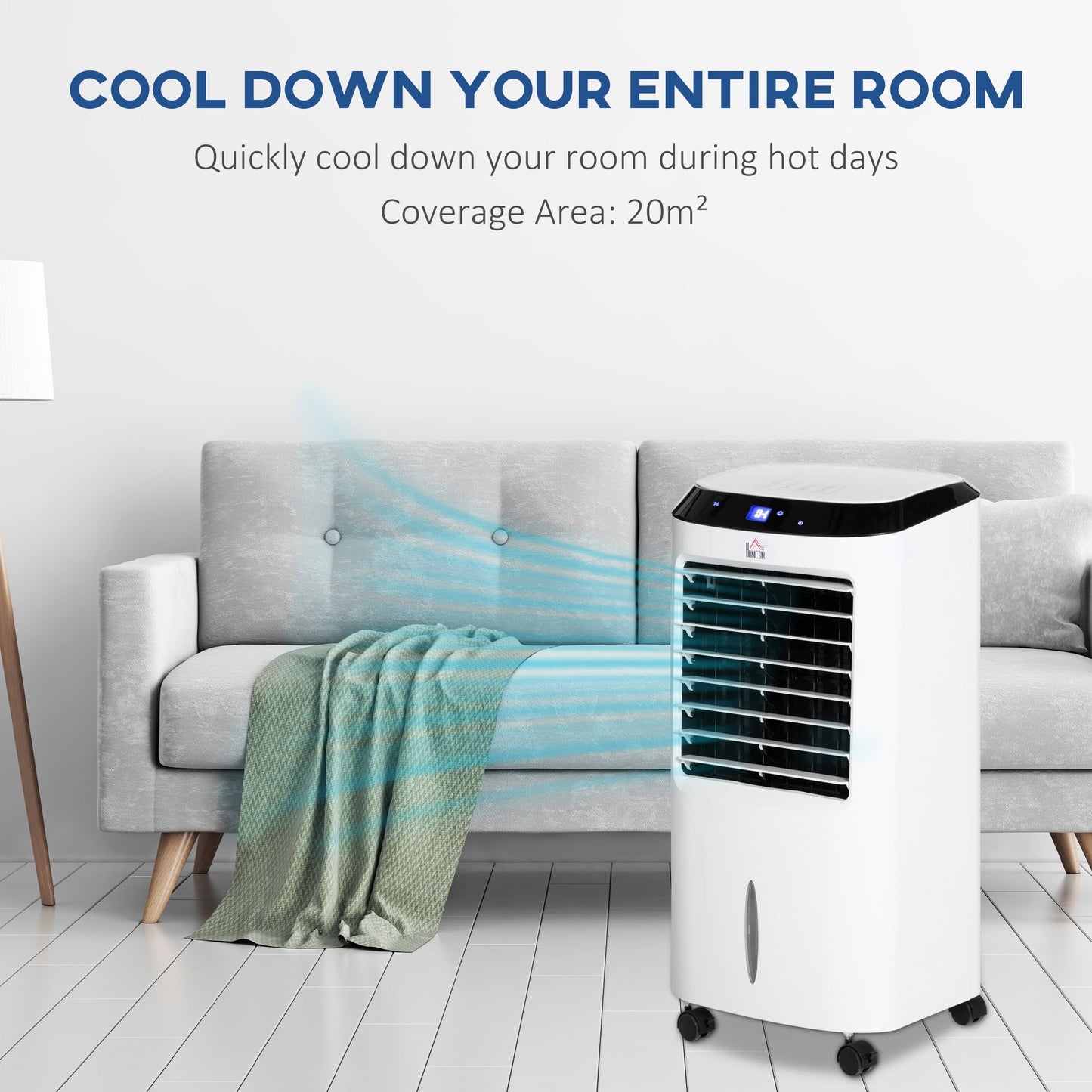 10L Multifunction Three Speed Air Cooler With Remote Control White