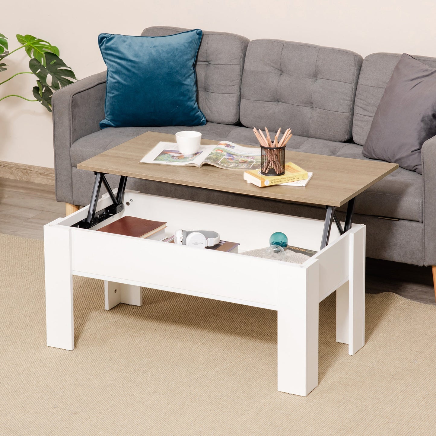 Lift Top Coffee Table with Hidden Storage Compartment