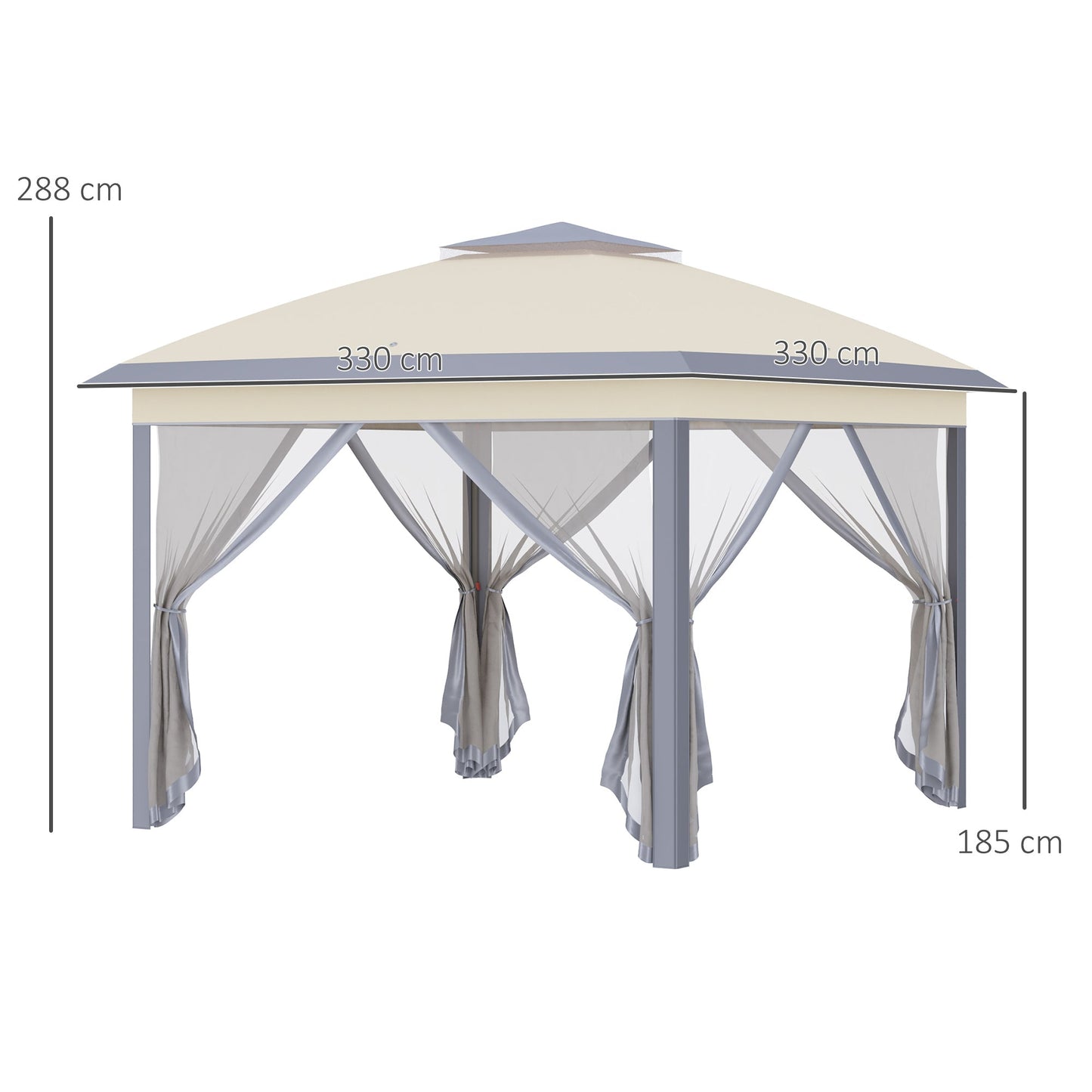 Outsunny 3.3 x 3.3M Pop Up Canopy