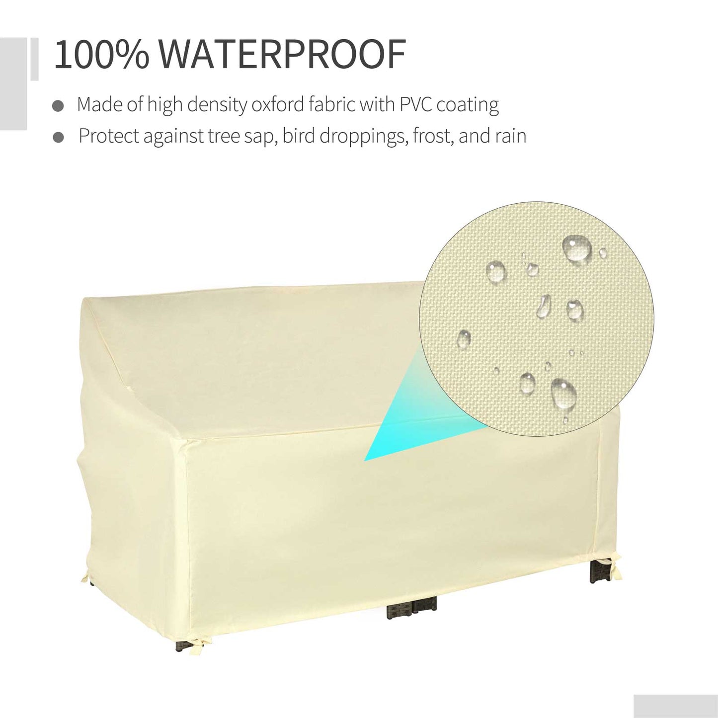 Outdoor Furniture Cover 2 Seater Waterproof Protection Tough PVC Wind Rain Dust UV Shelter